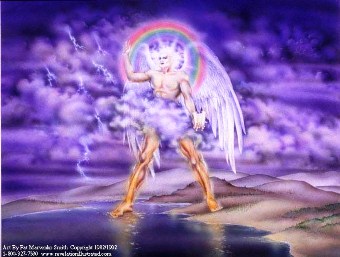 A picture of Michael, God's mighty archangel,
       claiming the earth and the sea for Christ.